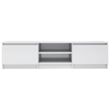 vidaXL Έπιπλο Τηλεόρασης Γυαλιστερό Λευκό 140x40x35,5cm Επεξ. Ξύλο