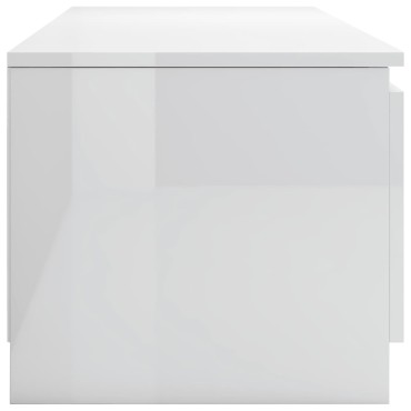 vidaXL Έπιπλο Τηλεόρασης Γυαλιστερό Λευκό 140x40x35,5cm Επεξ. Ξύλο