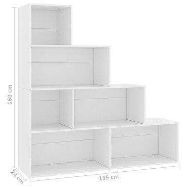 vidaXL Βιβλιοθήκη/Διαχωριστικό Χώρου Λευκό 155x24x160cm Επεξ. Ξύλο 1 τεμ.