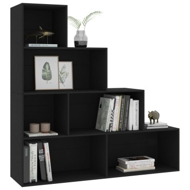 vidaXL Βιβλιοθήκη/Διαχωριστικό Χώρου Μαύρο 155x24x160cm Επεξ. Ξύλο 1 τεμ.