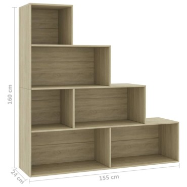 vidaXL Βιβλιοθήκη/Διαχωριστικό Sonoma Δρυς 155x24x160cm Επεξ. Ξύλο 1 τεμ.