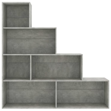 vidaXL Βιβλιοθήκη/Διαχωριστικό Γκρι Σκυροδ. 155x24x160cm Επεξ. Ξύλο 1 τεμ.