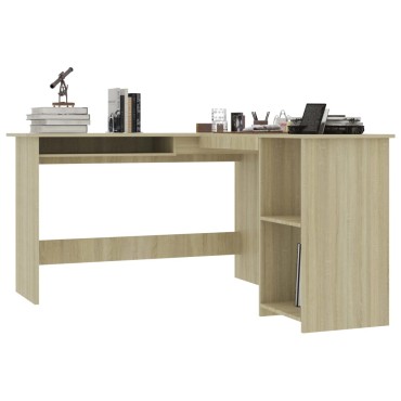 vidaXL Γραφείο Γωνιακό Sonoma Δρυς 120x140x75cm από Επεξ. Ξύλο 1 τεμ.