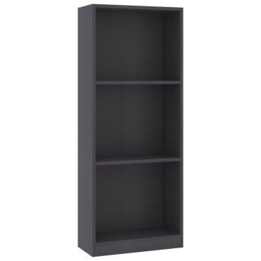 vidaXL Βιβλιοθήκη με 3 Ράφια Λευκή 40x24x109cm Επεξεργασμένο Ξύλο 1 τεμ.