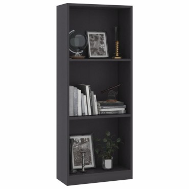 vidaXL Βιβλιοθήκη με 3 Ράφια Λευκή 40x24x109cm Επεξεργασμένο Ξύλο 1 τεμ.