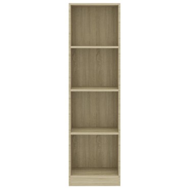 vidaXL Βιβλιοθήκη με 4 Ράφια Sonoma Δρυς 40x24x142cm Επεξ. Ξύλο 1 τεμ.