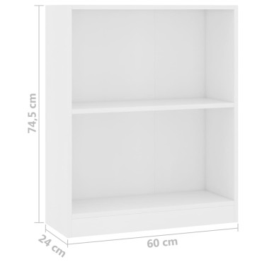 vidaXL Βιβλιοθήκη Λευκή 60x24x76cm από Επεξεργασμένο Ξύλο 1 τεμ.