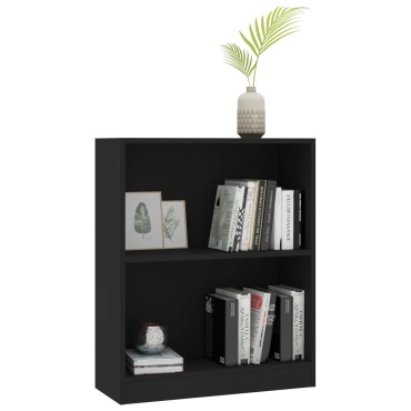 vidaXL Βιβλιοθήκη Μαύρη 60x24x76cm από Επεξεργασμένο Ξύλο 1 τεμ.