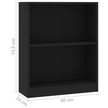 vidaXL Βιβλιοθήκη Μαύρη 60x24x76cm από Επεξεργασμένο Ξύλο 1 τεμ.