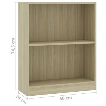 vidaXL Βιβλιοθήκη Sonoma Δρυς 60x24x76cm Επεξεργασμένο Ξύλο 1 τεμ.
