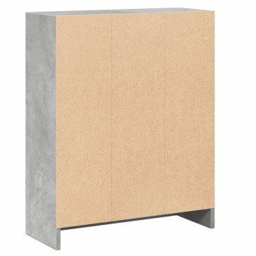 vidaXL Βιβλιοθήκη Γκρι Σκυροδέματος 60x24x76cm Επεξεργασμένο Ξύλο 1 τεμ.