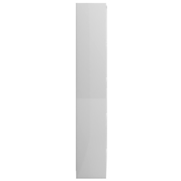vidaXL Βιβλιοθήκη με 4 Ράφια Γυαλιστερό Λευκό 80x24x142cm Επεξ. Ξύλο 1 τεμ.