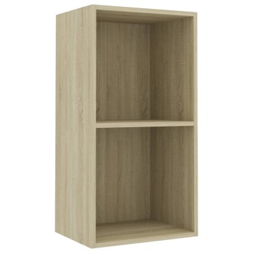 vidaXL Βιβλιοθήκη με 2 Ράφια Sonoma Δρυς 40x30x76,5cm Επεξ. Ξύλο 1 τεμ.