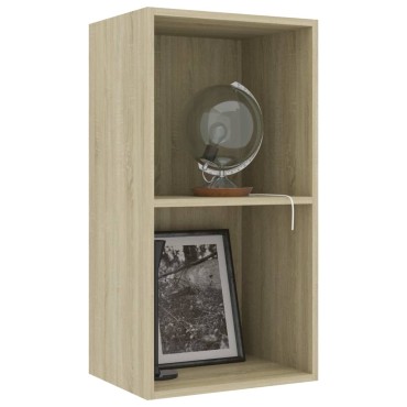vidaXL Βιβλιοθήκη με 2 Ράφια Sonoma Δρυς 40x30x76,5cm Επεξ. Ξύλο 1 τεμ.