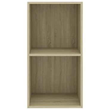 vidaXL Βιβλιοθήκη με 2 Ράφια Sonoma Δρυς 40x30x76,5cm Επεξ. Ξύλο 1 τεμ.