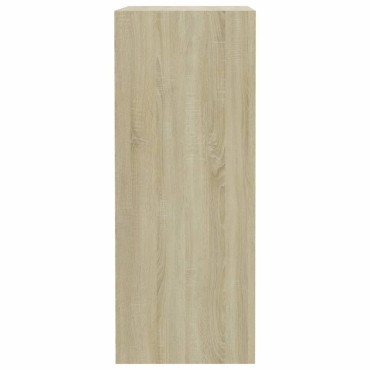vidaXL Βιβλιοθήκη με 2 Ράφια Sonoma Δρυς 40x30x76,5cm Επεξ. Ξύλο 1 τεμ.