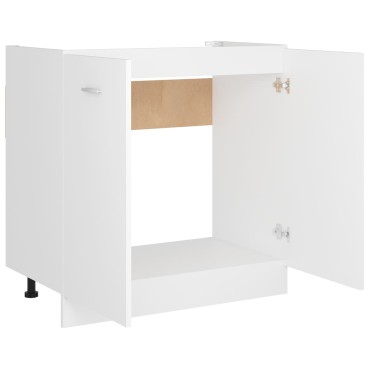 vidaXL Ντουλάπι Νεροχύτη Lyon Λευκό 80x46x81,5cm Επεξ. Ξύλο 1 τεμ.