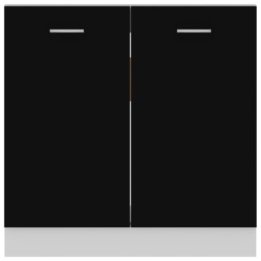vidaXL Ντουλάπι Νεροχύτη Lyon Μαύρο 80x46x81,5cm Επεξ. Ξύλο 1 τεμ.
