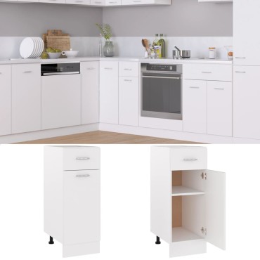 vidaXL Ντουλάπι με Συρτάρι Lyon Λευκό 30x46x81,5cm Επεξ. Ξύλο 1 τεμ.