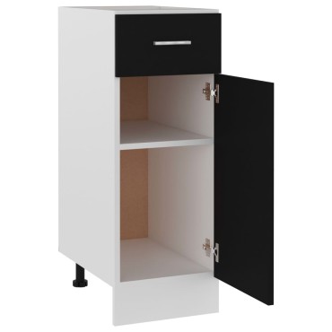 vidaXL Ντουλάπι με Συρτάρι Lyon Μαύρο 30x46x81,5cm Επεξ. Ξύλο 1 τεμ.