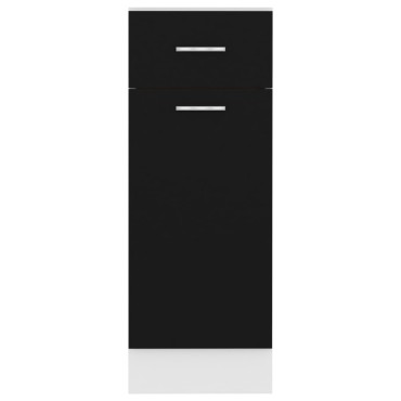 vidaXL Ντουλάπι με Συρτάρι Lyon Μαύρο 30x46x81,5cm Επεξ. Ξύλο 1 τεμ.