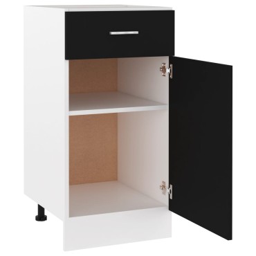 vidaXL Ντουλάπι με Συρτάρι Lyon Μαύρο 40x46x81,5cm Επεξ. Ξύλο 1 τεμ.