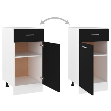 vidaXL Ντουλάπι με Συρτάρι Lyon Μαύρο 40x46x81,5cm Επεξ. Ξύλο 1 τεμ.
