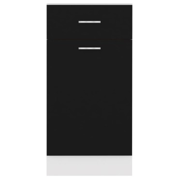 vidaXL Ντουλάπι με Συρτάρι Lyon Μαύρο 40x46x81,5cm Επεξ. Ξύλο 1 τεμ.