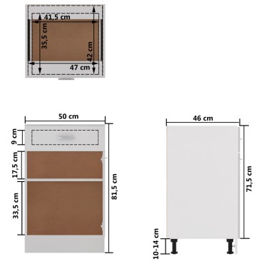 vidaXL Ντουλάπι με Συρτάρι Lyon Λευκό 50x46x81,5cm Επεξ. Ξύλο 1 τεμ.
