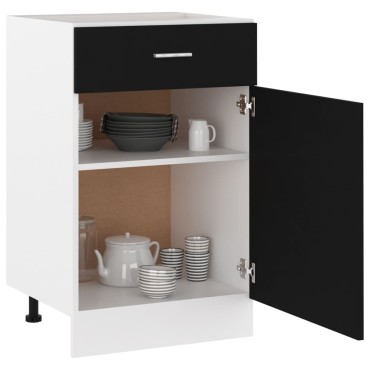 vidaXL Ντουλάπι με Συρτάρι Lyon Μαύρο 50x46x81,5cm Επεξ. Ξύλο 1 τεμ.