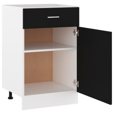 vidaXL Ντουλάπι με Συρτάρι Lyon Μαύρο 50x46x81,5cm Επεξ. Ξύλο 1 τεμ.