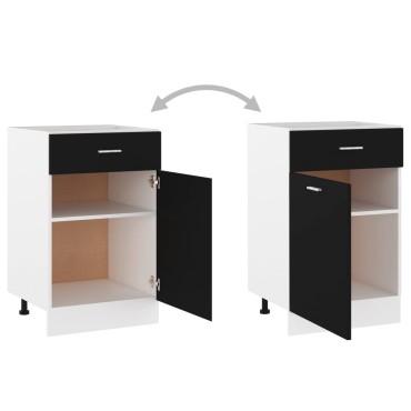 vidaXL Ντουλάπι με Συρτάρι Lyon Μαύρο 50x46x81,5cm Επεξ. Ξύλο 1 τεμ.