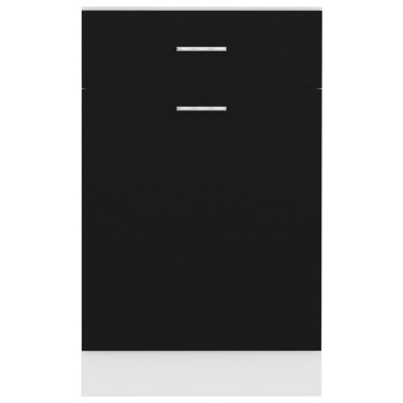 vidaXL Ντουλάπι με Συρτάρι Lyon Μαύρο 50x46x81,5cm Επεξ. Ξύλο 1 τεμ.