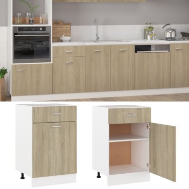 vidaXL Ντουλάπι με Συρτάρι Lyon Sonoma Δρυς 50x46x81,5cm Επεξ. Ξύλο 1 τεμ.