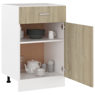 vidaXL Ντουλάπι με Συρτάρι Lyon Sonoma Δρυς 50x46x81,5cm Επεξ. Ξύλο 1 τεμ.