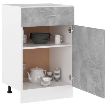 vidaXL Ντουλάπι με Συρτάρι Lyon Γκρι Σκυροδέματος 50x46x81,5 εκ 1 τεμ.
