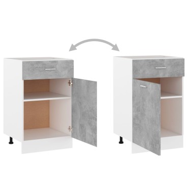 vidaXL Ντουλάπι με Συρτάρι Lyon Γκρι Σκυροδέματος 50x46x81,5 εκ 1 τεμ.