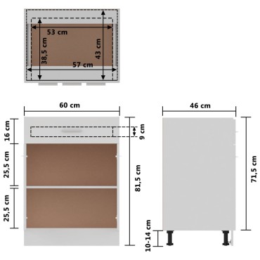 vidaXL Ντουλάπι με Συρτάρι Lyon Λευκό 60x46x81,5cm Επεξ. Ξύλο 1 τεμ.