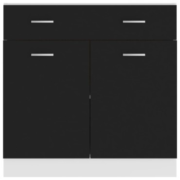 vidaXL Ντουλάπι με Συρτάρι Lyon Μαύρο 80x46x81,5cm Επεξ. Ξύλο 1 τεμ.