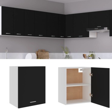 vidaXL Ντουλάπι Κρεμαστό Lyon Μαύρο 50x31x60cm από Επεξ. Ξύλο 1 τεμ.