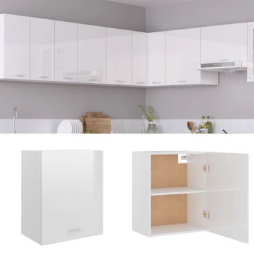 vidaXL Ντουλάπι Κρεμαστό Lyon Γυαλιστερό Λευκό 50x31x60cm από 1 τεμ.