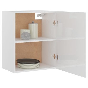 vidaXL Ντουλάπι Κρεμαστό Lyon Γυαλιστερό Λευκό 50x31x60cm από 1 τεμ.