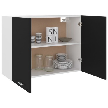 vidaXL Ντουλάπι Κρεμαστό Lyon Μαύρο 80x31x60cm από Επεξ. Ξύλο 1 τεμ.