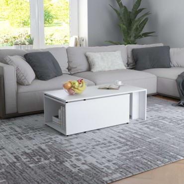 vidaXL Τραπεζάκι Σαλονιού Λευκό 150x50x35cm από Επεξ. Ξύλο 1 τεμ.