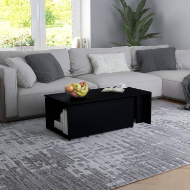 vidaXL Τραπεζάκι Σαλονιού Μαύρο 150x50x35cm από Επεξ. Ξύλο 1 τεμ.