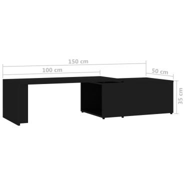 vidaXL Τραπεζάκι Σαλονιού Μαύρο 150x50x35cm από Επεξ. Ξύλο 1 τεμ.