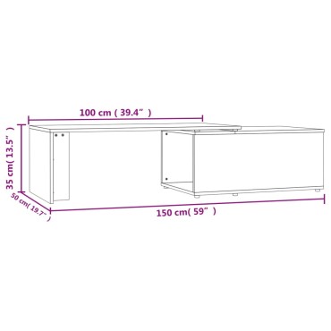 vidaXL Τραπεζάκι Σαλονιού Sonoma Δρυς 150x50x35cm από Επεξ. Ξύλο 1 τεμ.
