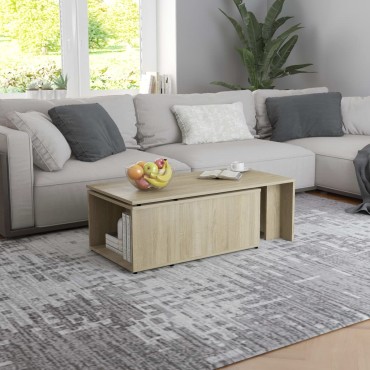 vidaXL Τραπεζάκι Σαλονιού Sonoma Δρυς 150x50x35cm από Επεξ. Ξύλο 1 τεμ.