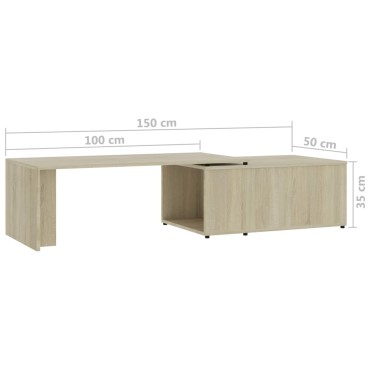 vidaXL Τραπεζάκι Σαλονιού Sonoma Δρυς 150x50x35cm από Επεξ. Ξύλο 1 τεμ.