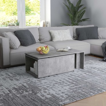 vidaXL Τραπεζάκι Σαλονιού Γκρι Σκυροδέματος 150x50x35cm Μοριοσανίδα 1 τεμ.